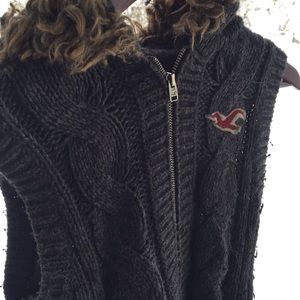 Hollister Vest With a Faux Fur Hood